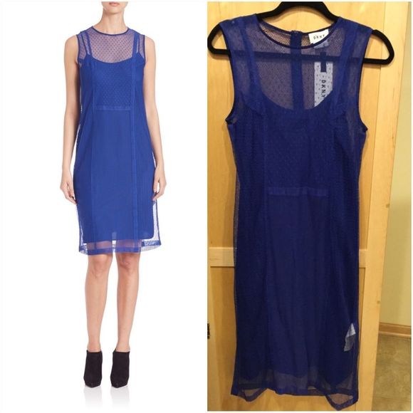 DKNYC Dresses & Skirts - DKNY Women's Blue Lace Dress With Seamin…